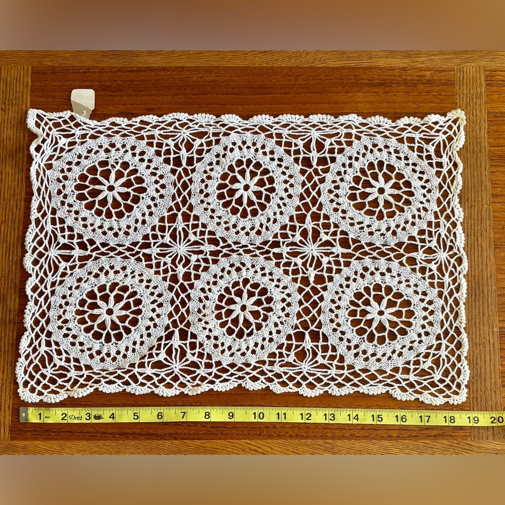 Vintage White Crochet placemats set of 10